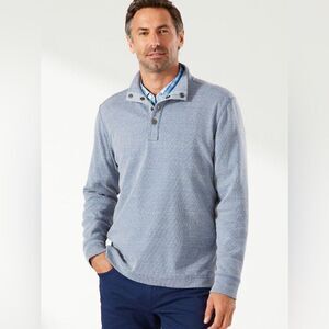 Tommy Bahama Salt Point Snap Mock blue pullover size 3X.